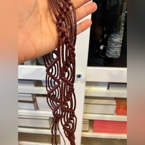 Burgundy lace vinyl belt